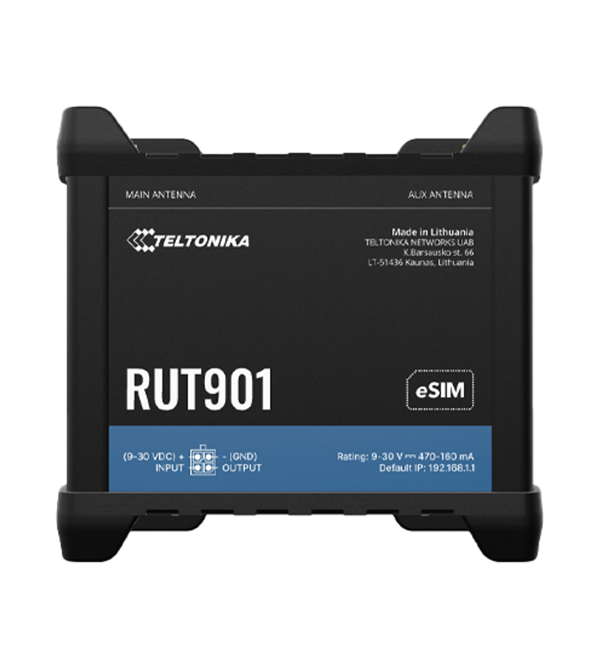 Teltonika RUT901 LTE Cat 4 Industrial Router,Dual-SIM, Wi-FI 4, 1 x WAN(100Mbps), 3 x LAN(100Mbps), MQTT, MODBUS, 1 x I/O IN, 1 x I/O OUT