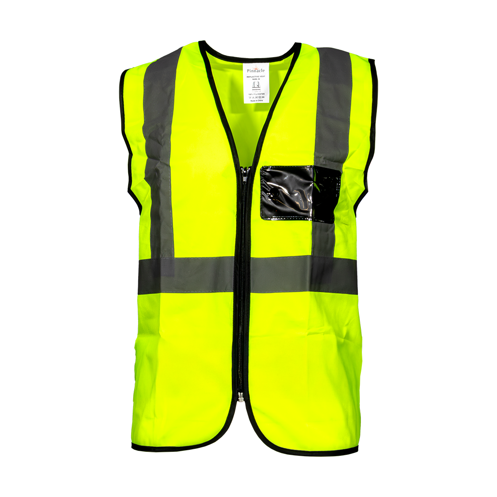 Pinnacle Reflective Vest with Zip & ID Lime (S – 4XL) (Pack of 5)