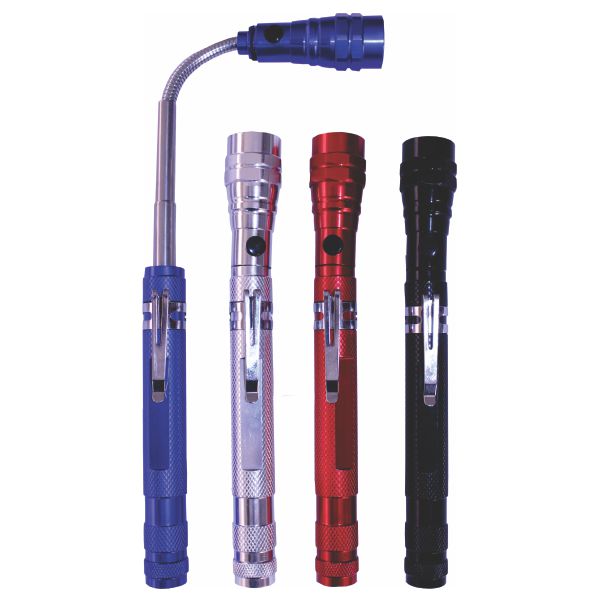 Supaled 3 LED Pick-Up Flashlight with Magnetic Base - 16pce Display (4 Assorted Colours)