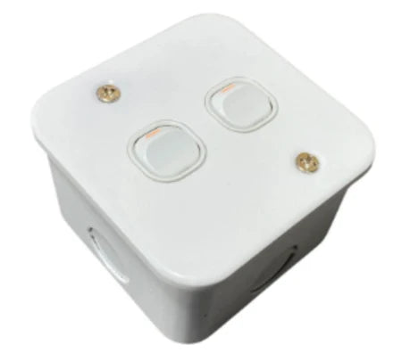 Lear 2 Lever Light Switch 50x50 PVC