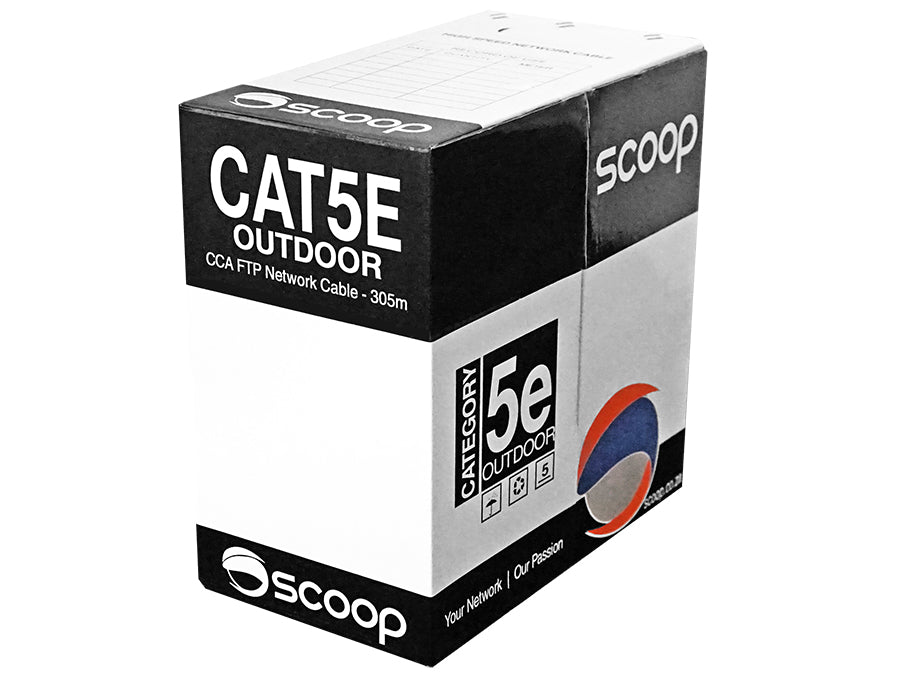Scoop 305m Box Cat5e Outdoor FTP CCA Cable - Guards On Duty Shop & Security Guards