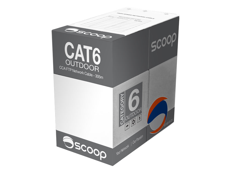 Scoop 305m Box CAT6 Outdoor FTP CCA Cable - Guards On Duty Shop & Security Guards