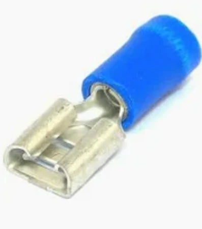 Terminal Preinsulated Blue Disconnect Female 6.35mm / 10 Pack (20 Pack)