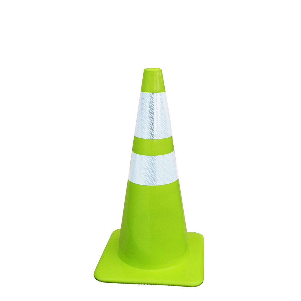 Pinnacle Soft Lime PVC Traffic Cone with Reflective Tape 300mm (Pack of 3)