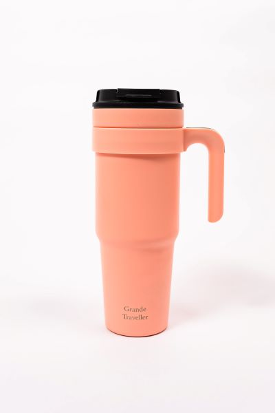 Thermosteel Grande Traveller 40oz Tumbler with Handle Pink