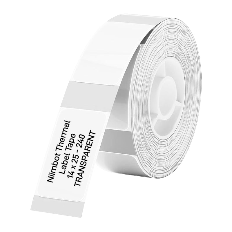 NIIMBOT D11/D110/D101/H1S Thermal Label 14x25mm - 240 Labels Per Roll - Transparent - Guards On Duty Shop & Security Guards