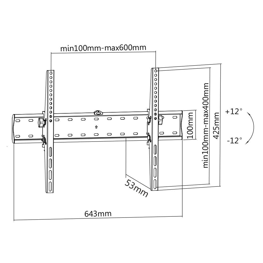Flat Screen Wall Mount – Tilt 37”-70” 35kg (TVARMECPL05)