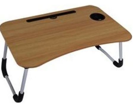 Unique Black Oak Multifunctional Foldable Laptop Desk