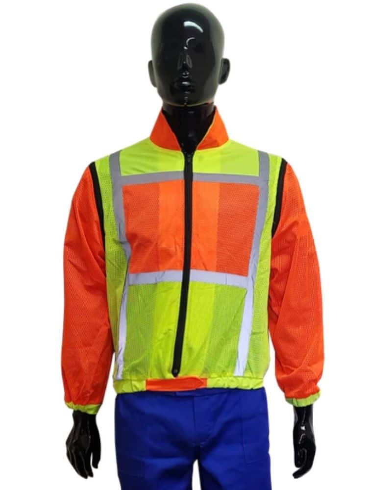 Metro Jacket with Long Sleeves Orange/Lime Two Tone Size S-4XL
