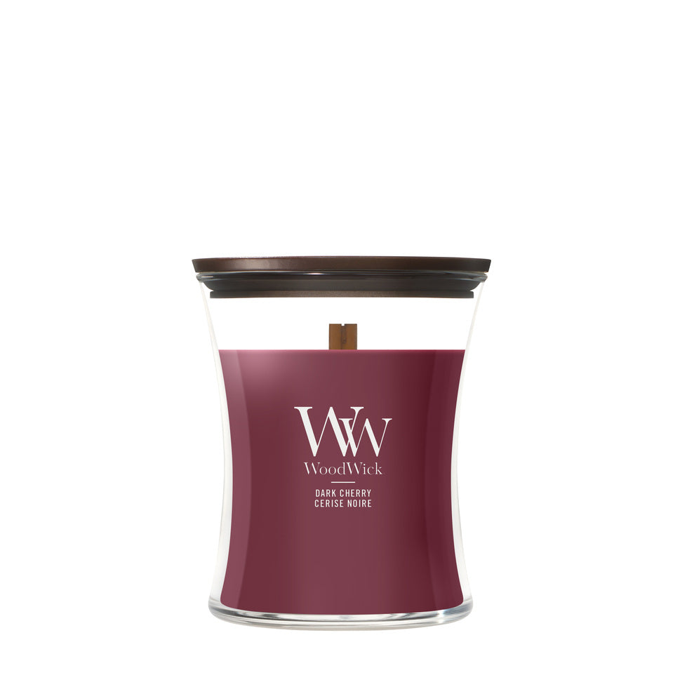 WoodWick Medium Hourglass Candle - Dark Cherry