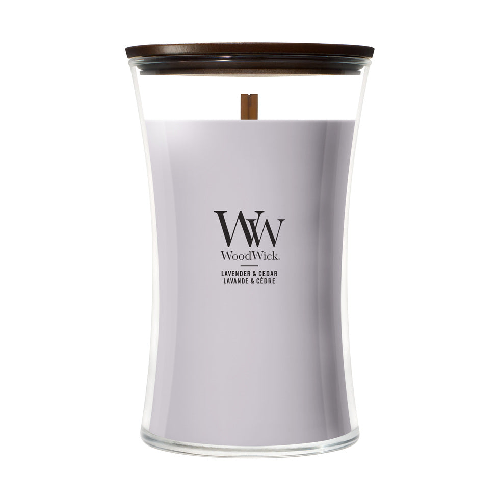 WoodWick Large Hourglass Candle - Lavender & Cedar