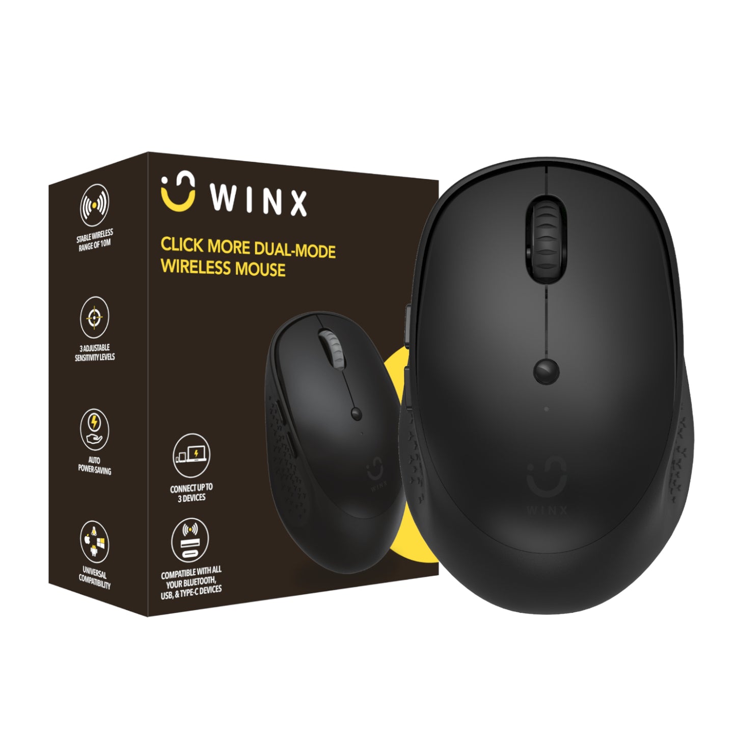 WINX CLICK More Dual-Mode Wireless Mouse - Black - Guards On Duty Shop & Security Guards