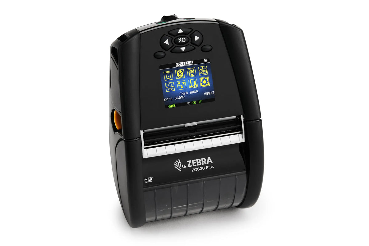 Zebra DT Printer ZQ620 Plus 3''/72mm; English fonts;Dual 802.11AC / BT4.x; Linered platen; 0.75'' core; Group E; Shoulder strap;