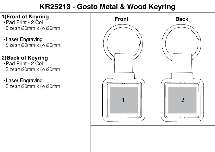 Gosto Metal & Wood Keyring