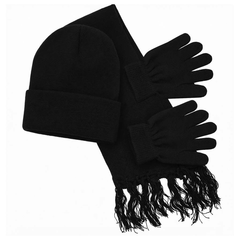 Kiddies 3 Piece Winter Warmth Set - Black