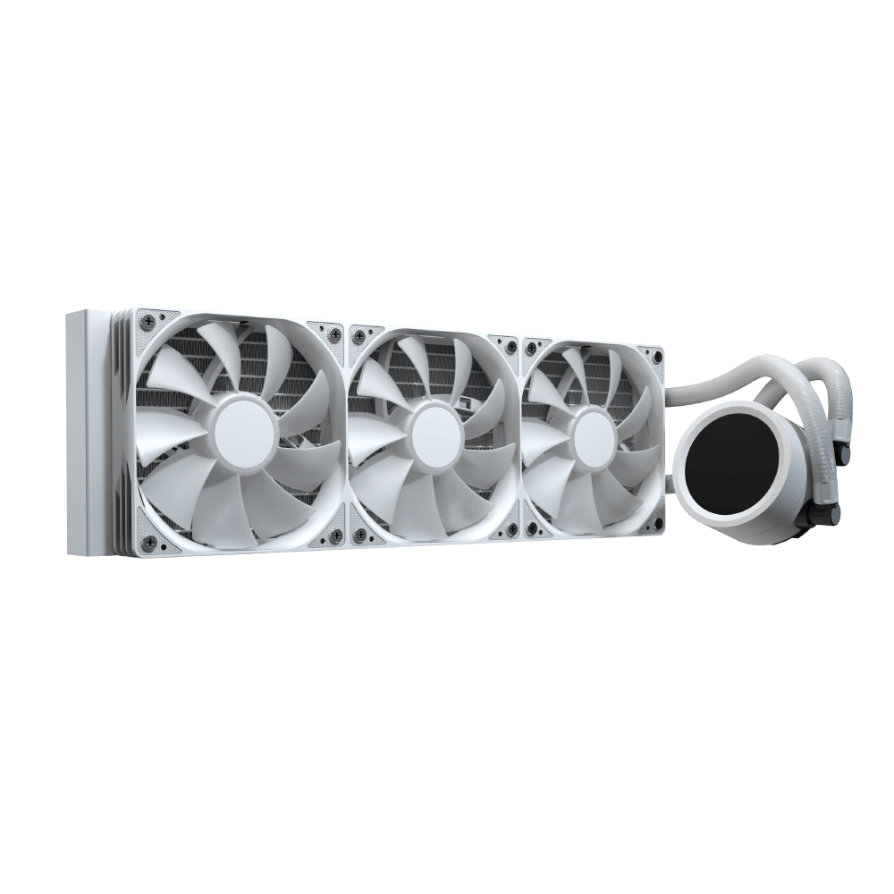 Aerocol Abyss L360 White with digital display - 360mm ARGB Liquid Cooler - Intel LGA1851/LGA1700 - AMD AM4/AM5.