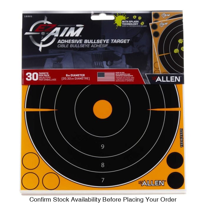 ALLEN EZ AIM ADHESIVE SPLASH BULLS EYE 8IN 6 PACK ALLEN EZ AIM ADHESIVE SPLASH BULLS EYE 8IN 6 PACK