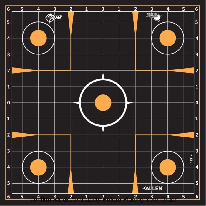 ALLEN EZ AIM ADHESIVE SPLASH SIGHT IN GRID TARGET 12IN (10 PACK)