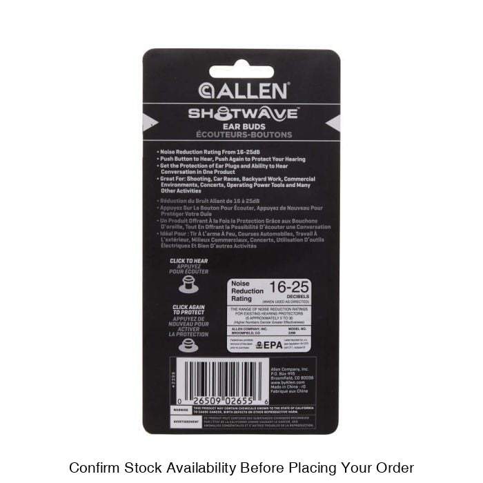 ALLEN SHOTWAVE EAR BUD ALLEN SHOTWAVE EAR BUD