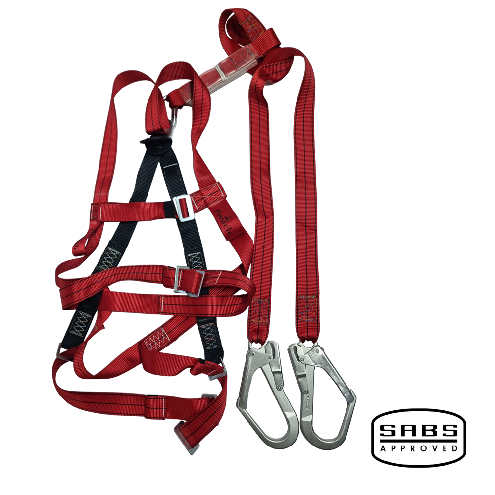 Pinnacle ALPHA Double Lanyard Full Body Harness Scaffold Hook with Waist Belt