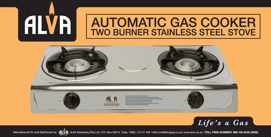 Alva 2-Burner Stainless Steel Gas Stove - Alva 2-Burner Stainless Steel Gas Stove