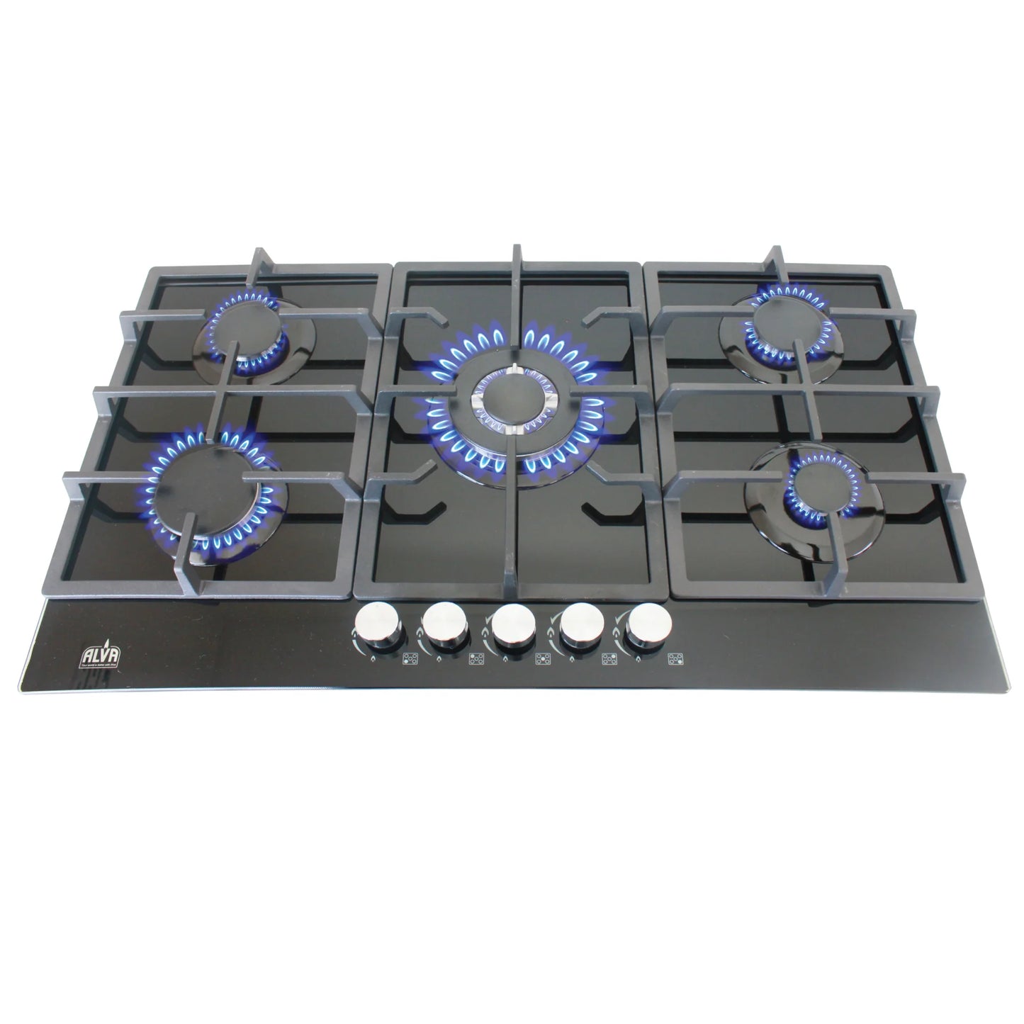 Alva 5-Burner Glass Gas Hob 90cm - Guards On Duty Shop & Security Guards