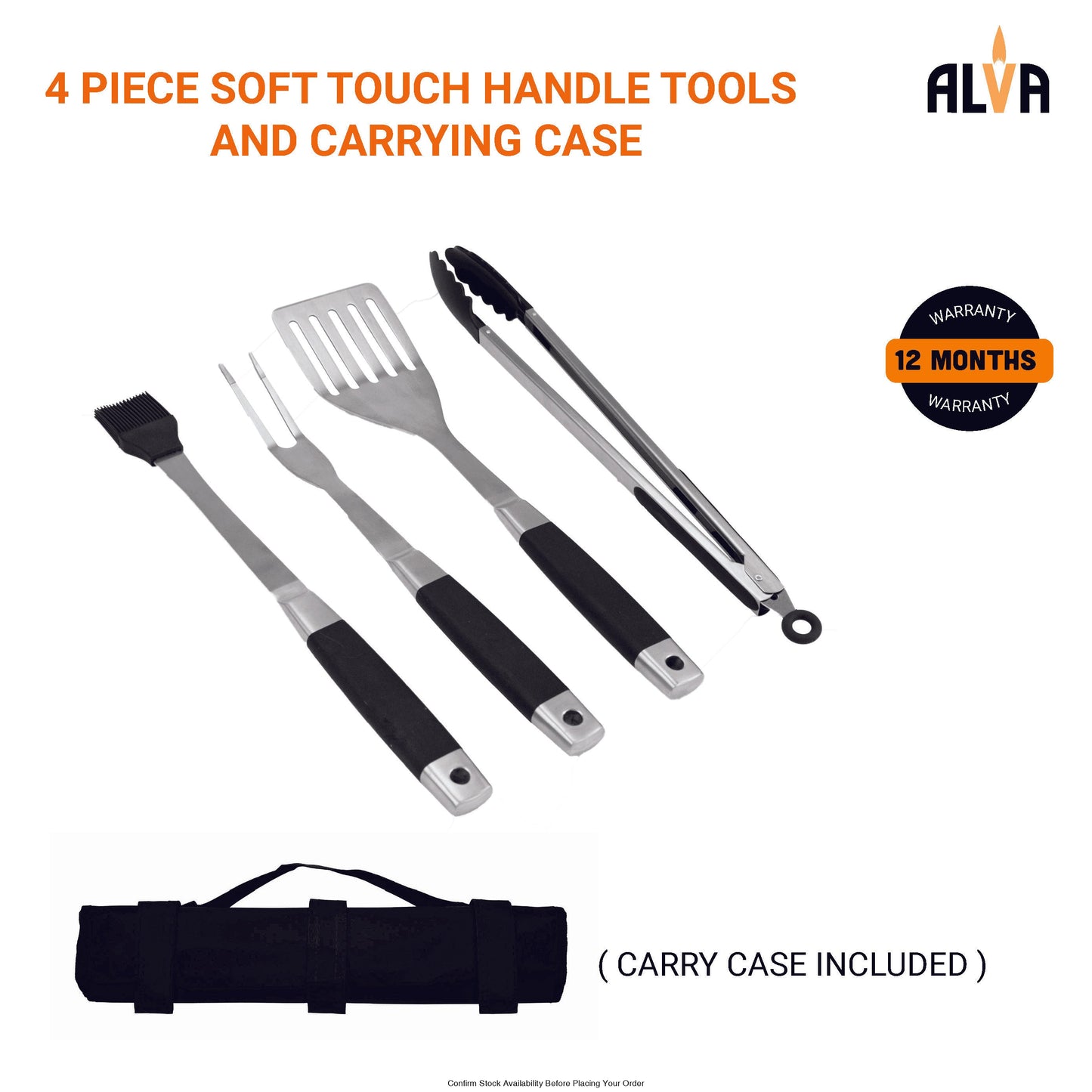 Alva 5Pc BBQ / Braai Roll-Up Tool Set - Alva 5Pc BBQ / Braai Roll-Up Tool Set