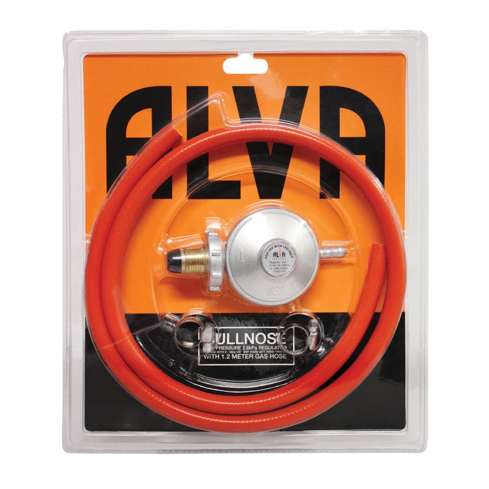 Alva Bullnose Gas Regulator & 1.2m Hose Kit - Alva Gas Regulator Hose Kit