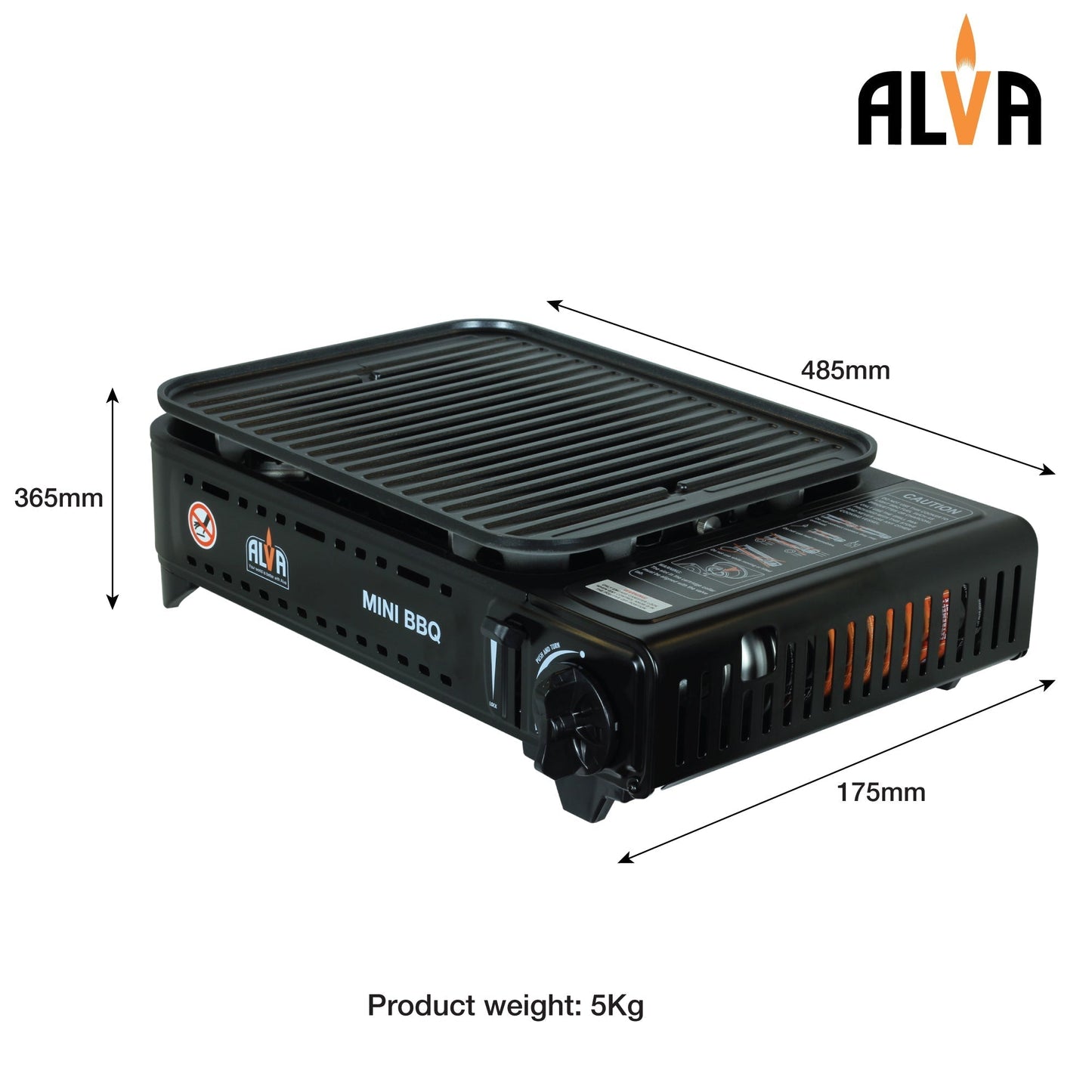 Alva Butane Canister Mini BBQ Cooker + Carry Case - Alva Butane Canister Mini BBQ