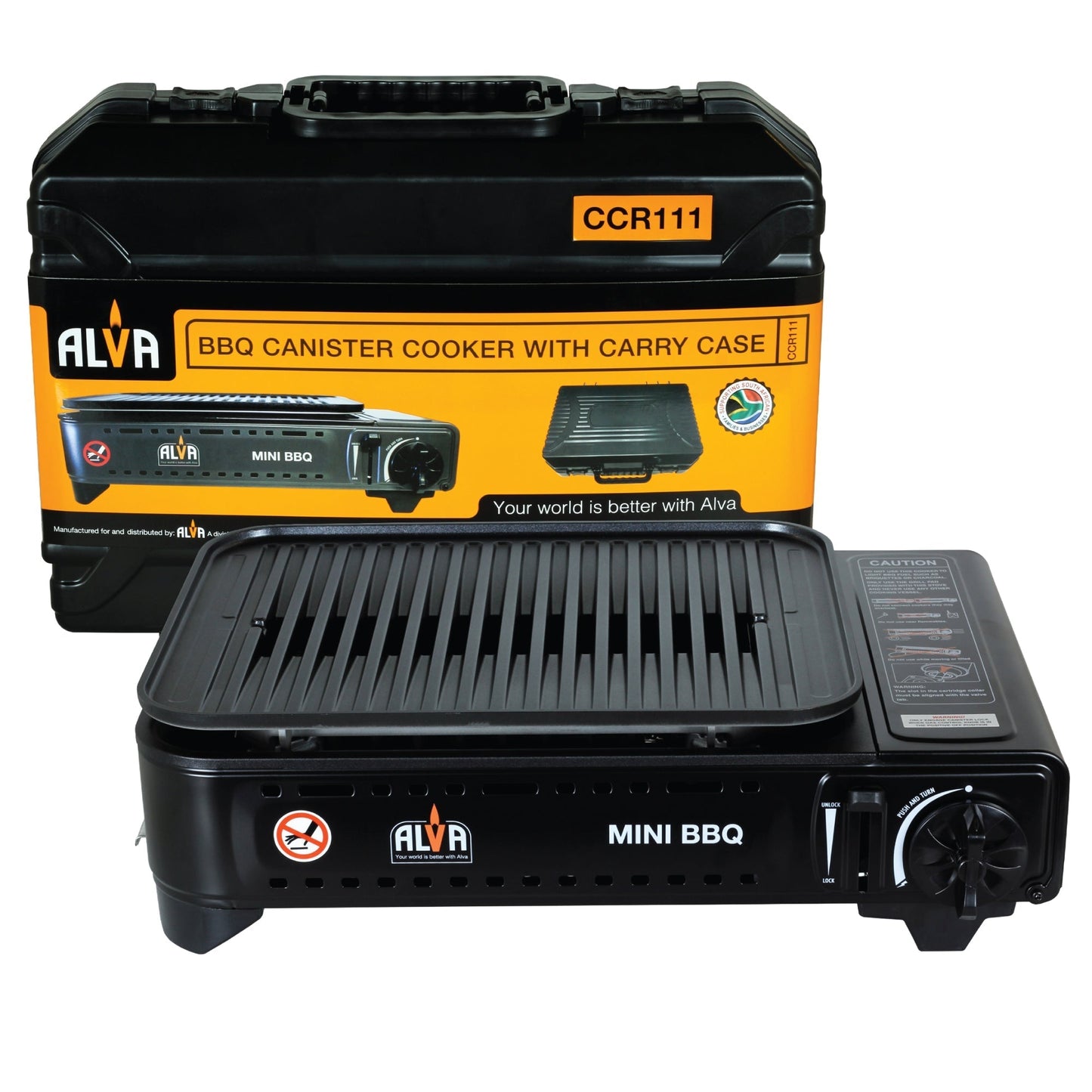 Alva Butane Canister Mini BBQ Cooker + Carry Case - Alva Butane Canister Mini BBQ