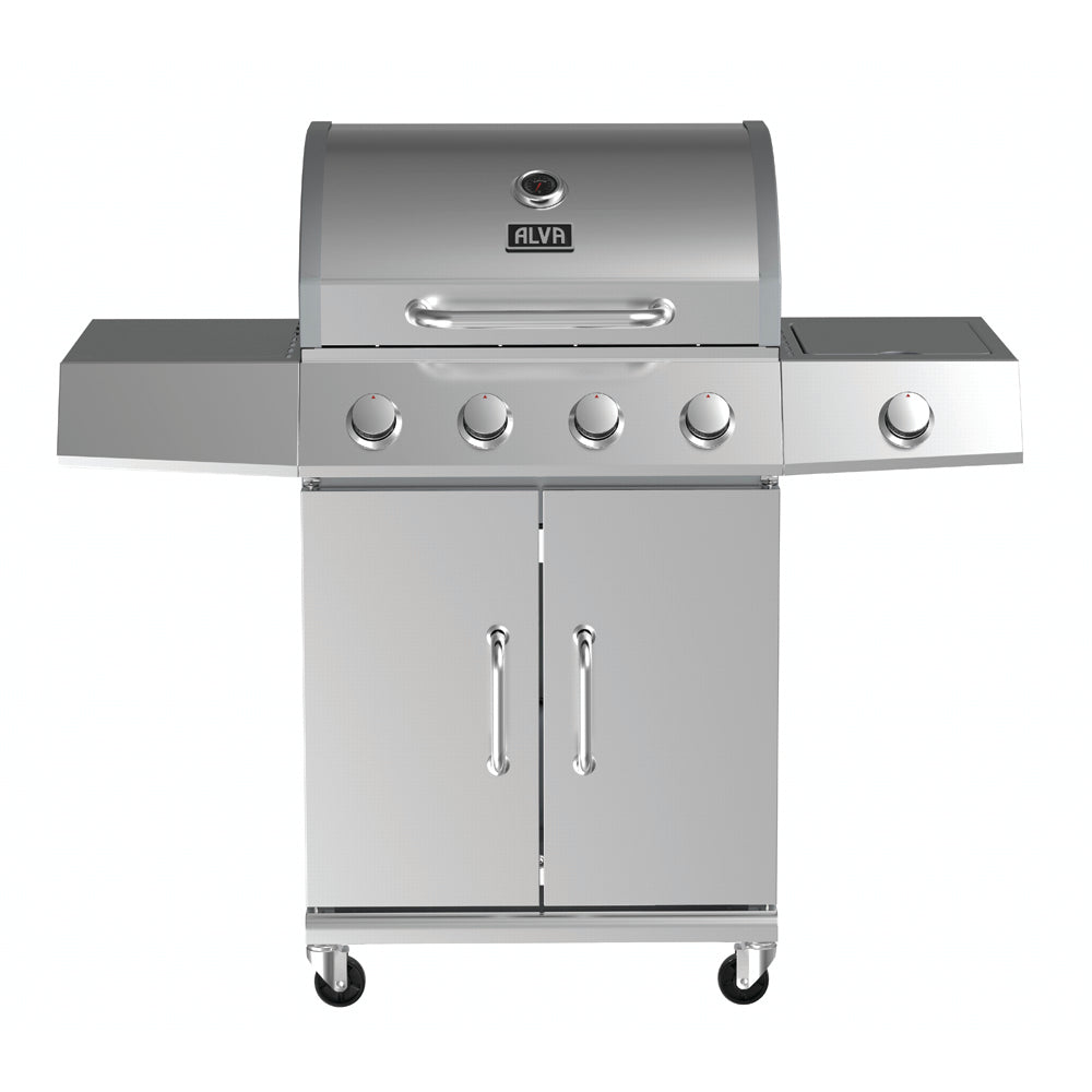 Alva Kalahari 4-Burner Stainless Steel Gas BBQ With Side Burner - Alva Kalahari 4-Burner
