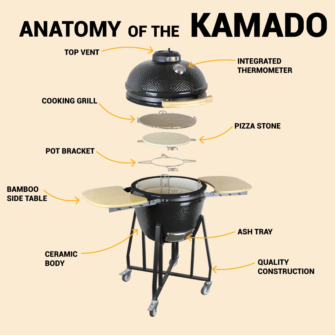 Alva Kilimanjaro 46cm Ceramic Kamado BBQ - Alva Kilimanjaro 46cm