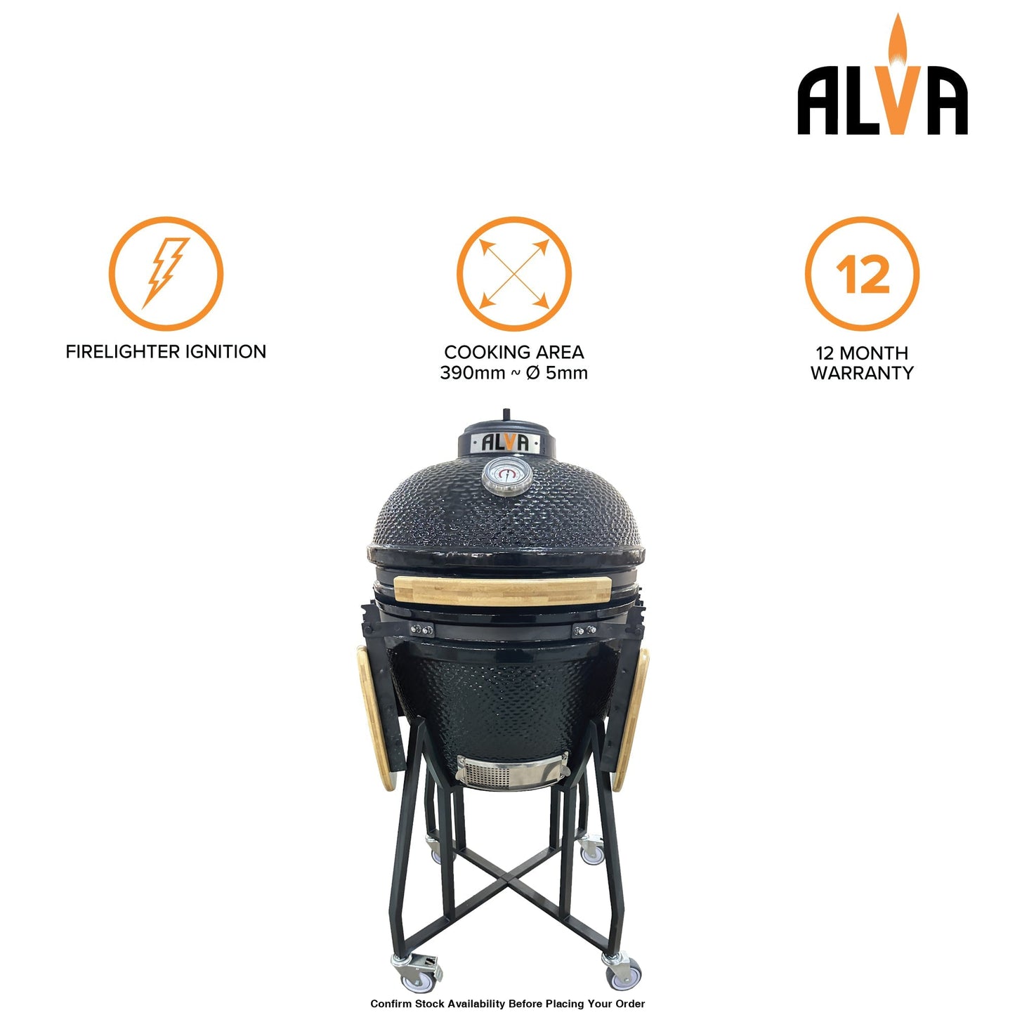 Alva Kilimanjaro 46cm Ceramic Kamado BBQ - Alva Kilimanjaro 46cm