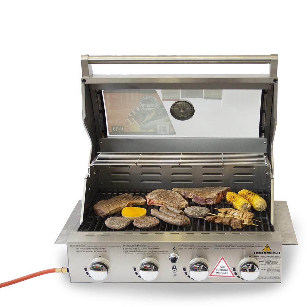 Alva Mojave 4-Burner Glass Hood Drop-In Gas BBQ - Alva Mojave 4-Burner
