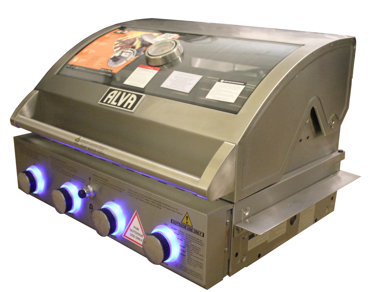Alva Mojave 4-Burner Glass Hood Drop-In Gas BBQ - Alva Mojave 4-Burner