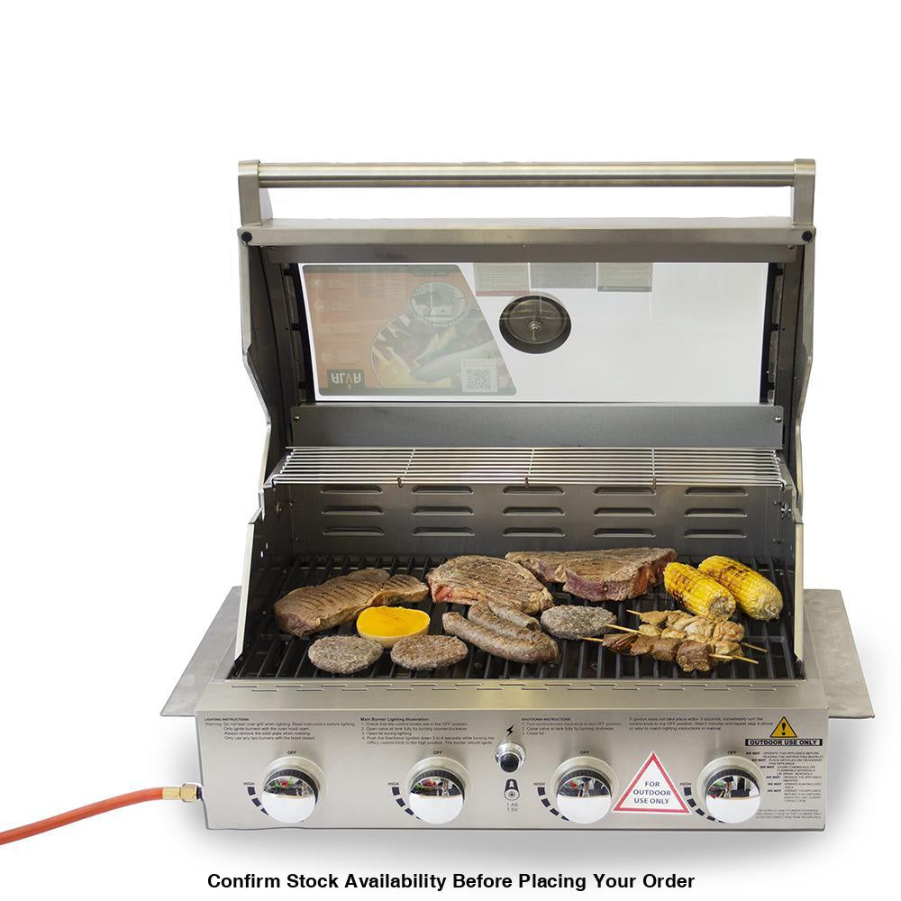 Alva Mojave 4-Burner Glass Hood Drop-In Gas BBQ - Alva Mojave 4-Burner