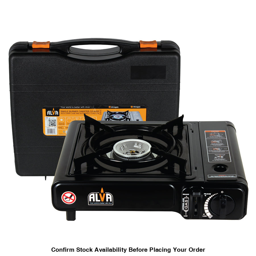 Alva Single Burner Butane Canister Stove + Carry Case - Alva Single Burner Butane Canister Stove