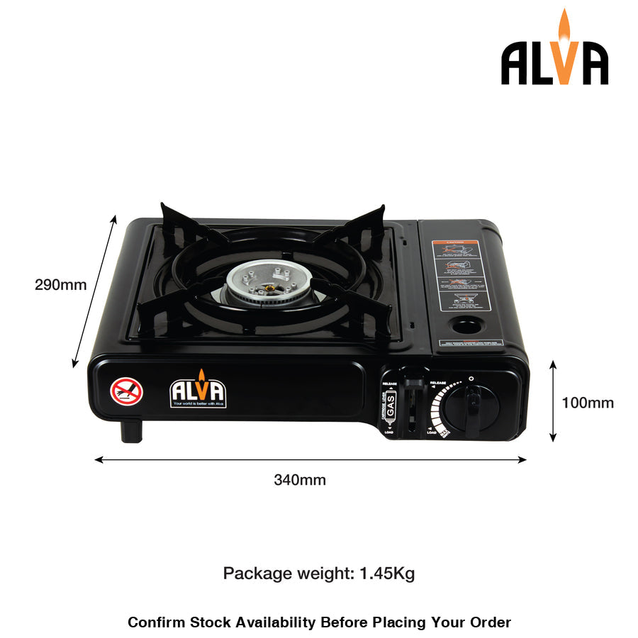 Alva Single Burner Butane Canister Stove + Carry Case - Alva Single Burner Butane Canister Stove