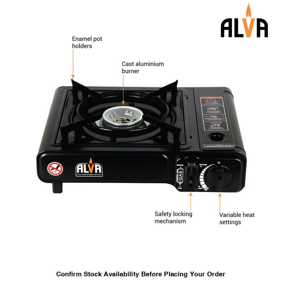 Alva Single Burner Butane Canister Stove + Carry Case - Alva Single Burner Butane Canister Stove
