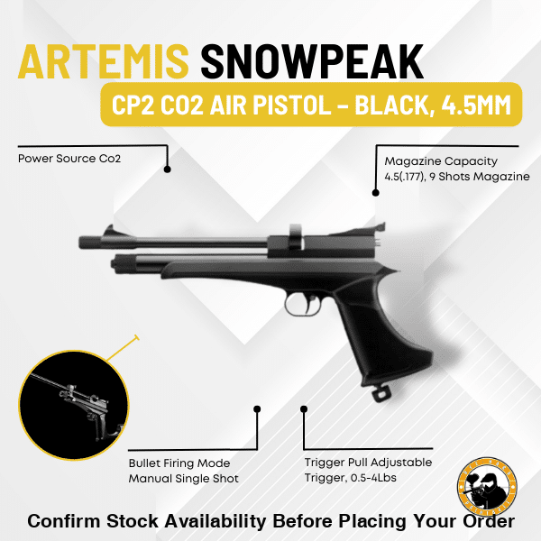 Artemis CP2 Black Airgun 4.5mm - Guards On Duty Shop