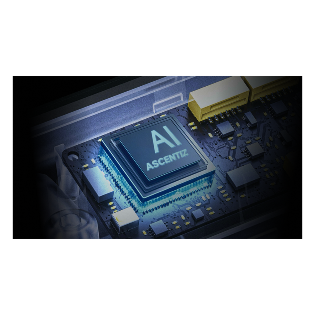 Ascentiz AI processor chip inside the Exo-Belt Pro control unit