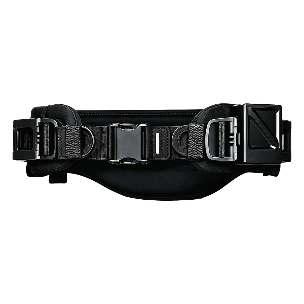 Ascentiz Exo-Belt Ultra rear view showing the cushioned back pad, adjustable buckle clasp and side attachment points