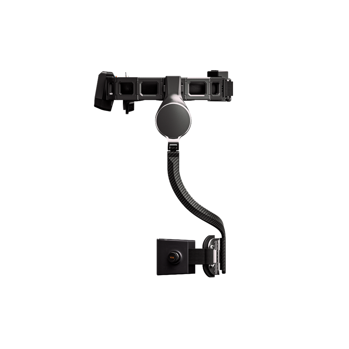 Ascentiz H Ultra hip exoskeleton side profile of a single hip motor and thigh cuff showing the articulated joint and battery housing