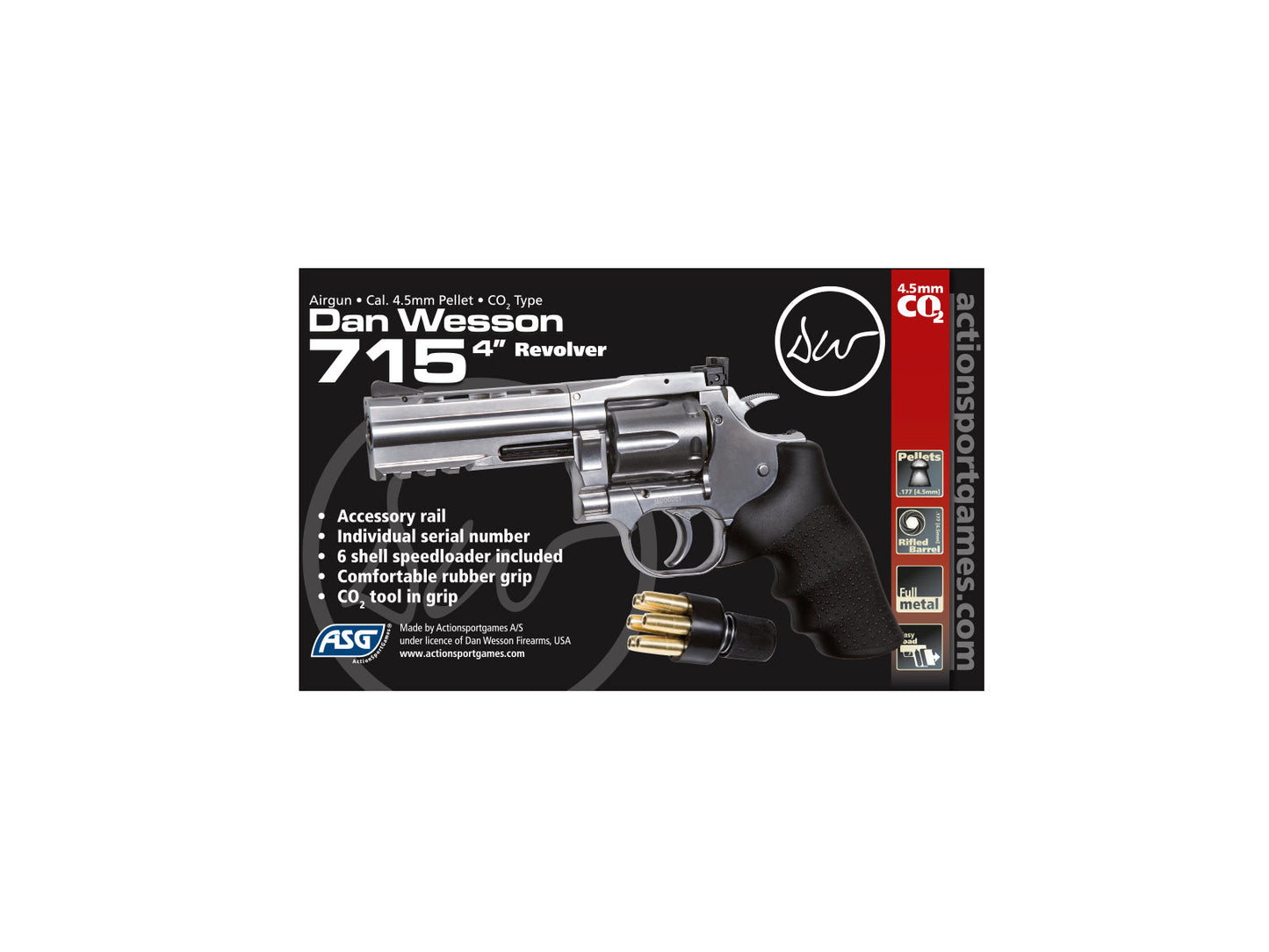 ASG DW 715 4INCH SILVER 4.5MM PELLET - ASG 18612 - Guards On Duty Shop