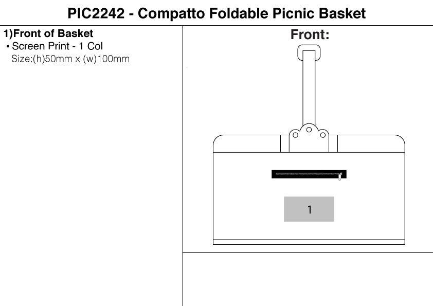 Compatto Foldable Picnic Basket - branding
