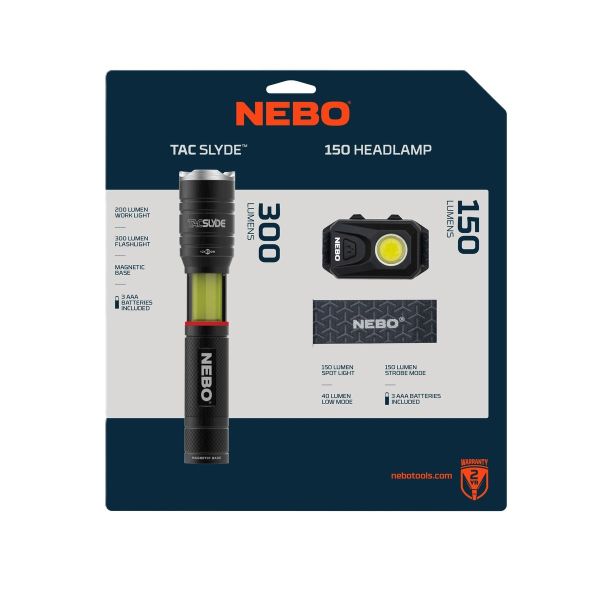 Nebo Tac Slyde & 150 Headlamp Combo Pack