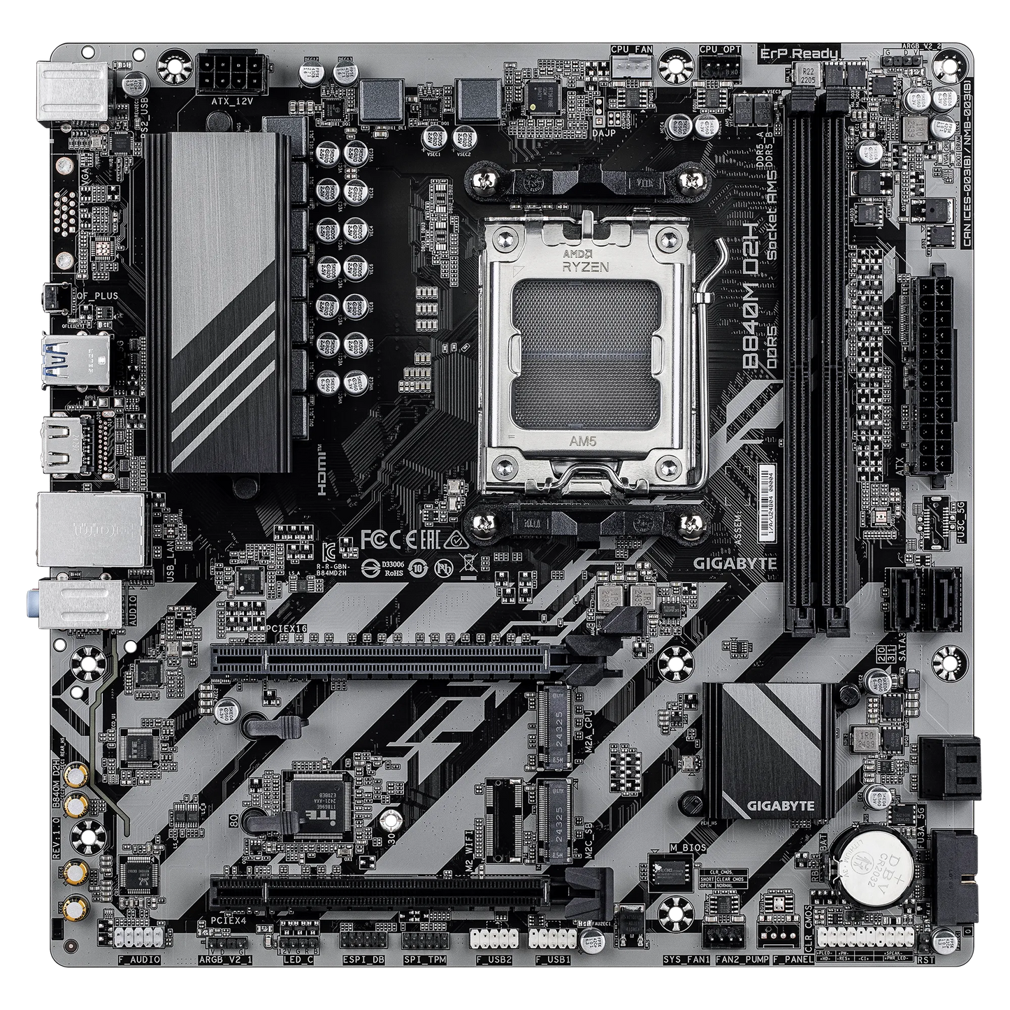 GIGABYTE AMD B840 Chipset for AMD AM5; 2x Dual DDR5; 2x M2; 1x HDMI