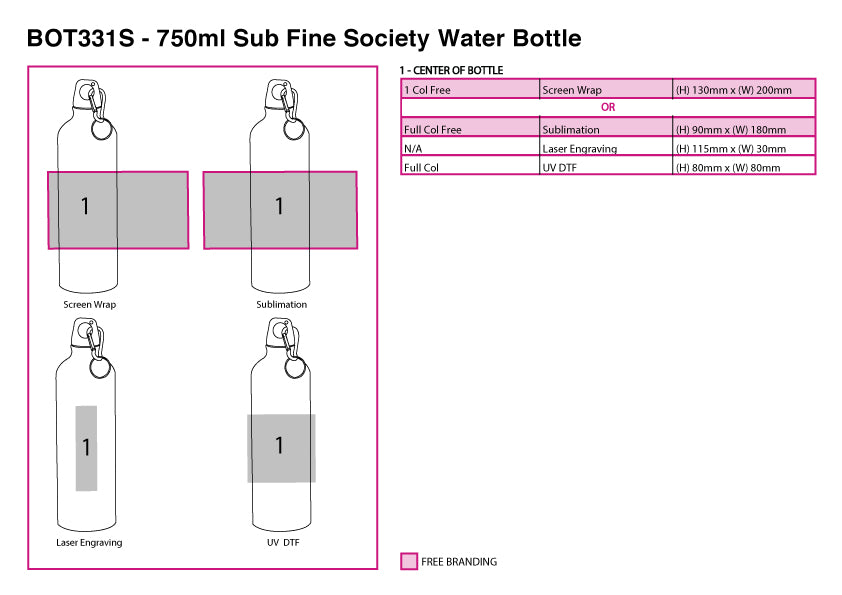 750ml Sub Fine Society Water Bot