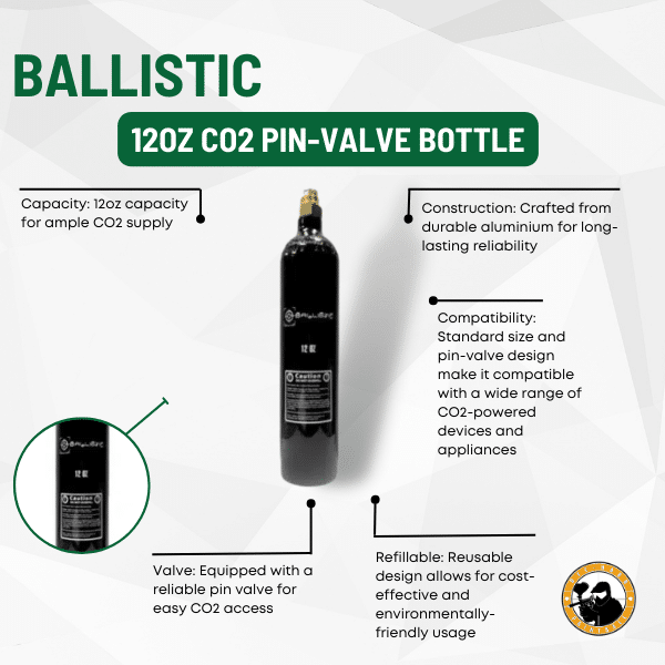 BALLISTIC 12OZ CO2 BOTTLE - Guards On Duty Shop