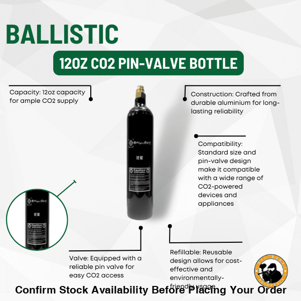 BALLISTIC 12OZ CO2 BOTTLE - Guards On Duty Shop